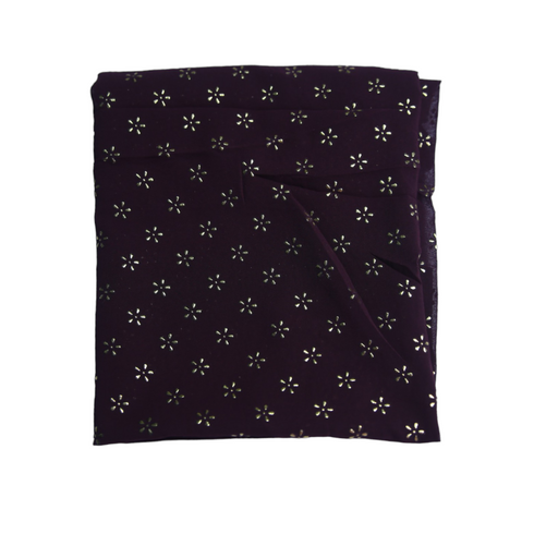 Foil Printed Georgette - Purple